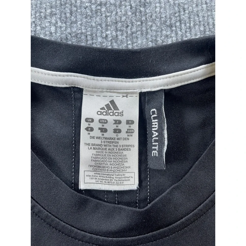 Adidas Mens Climalite Short Sleeve Athletic T-Shirt Black White Size M 0588